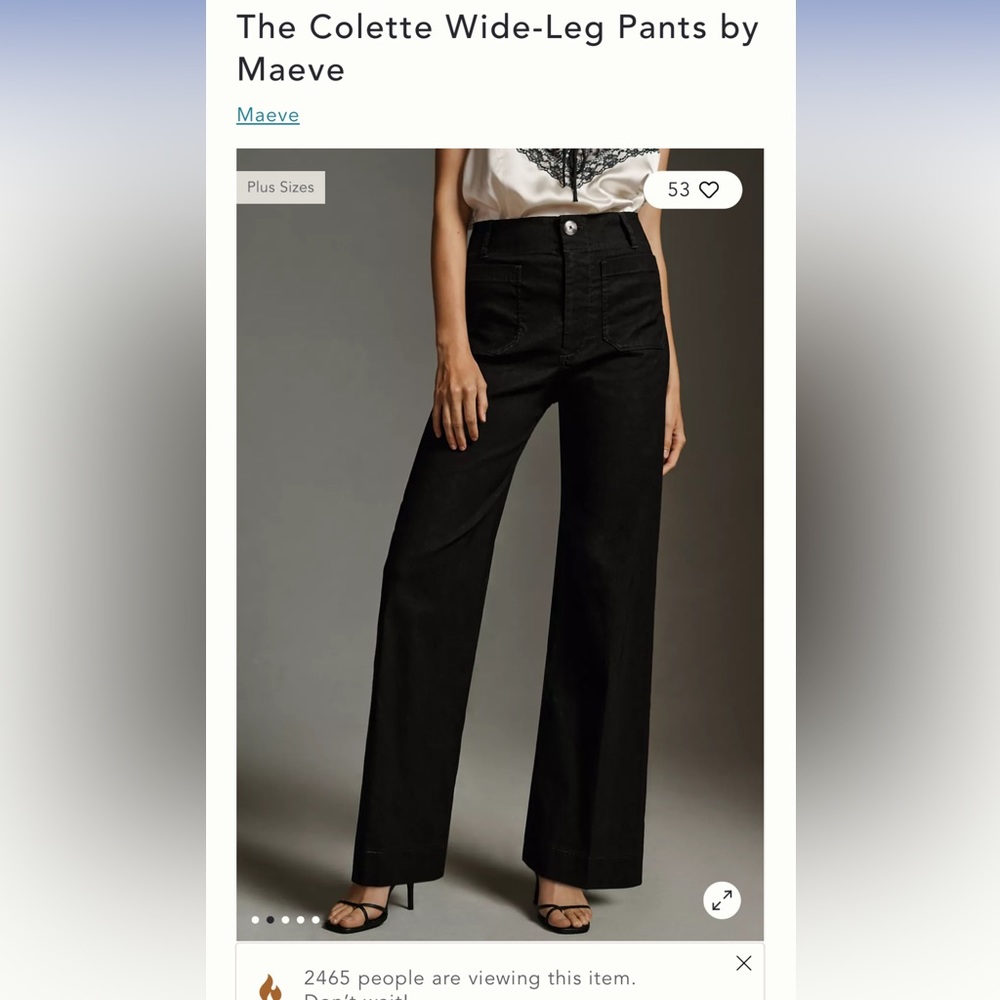 Anthropologie wide leg linen pant